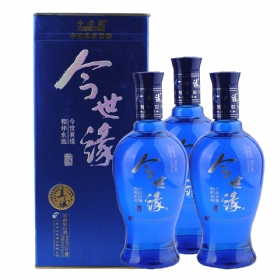 今世缘真酿42度500毫升（高档蓝3瓶套装）